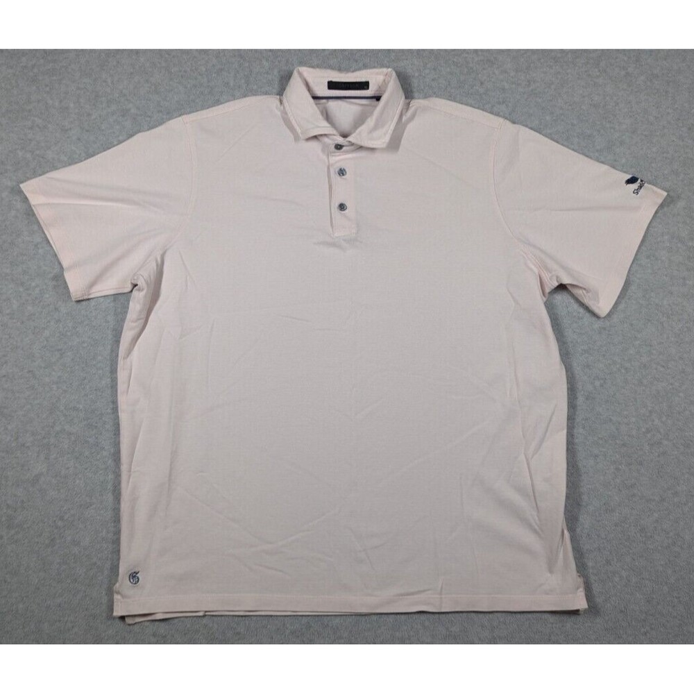 GREYSON Shirt Men XL Performance Polo Golf Preppy Short Sleeve Logo Pale‎ Pink